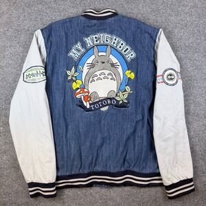 Studio Ghibli My Neighbor Totoro Varsity Jacket Size XL Denim Blue Box Lunch